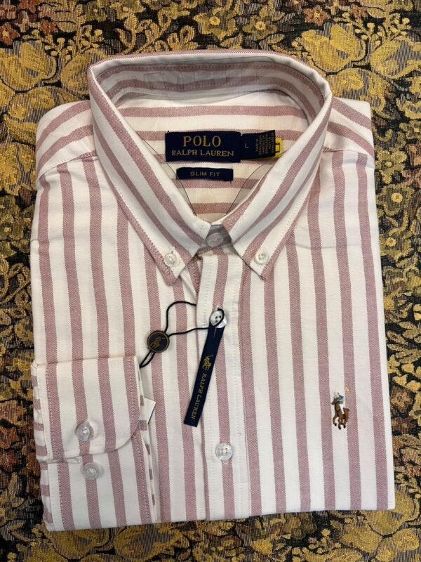 Ralph Lauren Shirt - White and Pink Stripes - Image 2