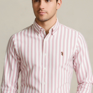Ralph Lauren Shirt - White and Pink Stripes