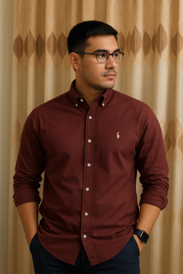 Ralph Lauren Shirt - Maroon Colour