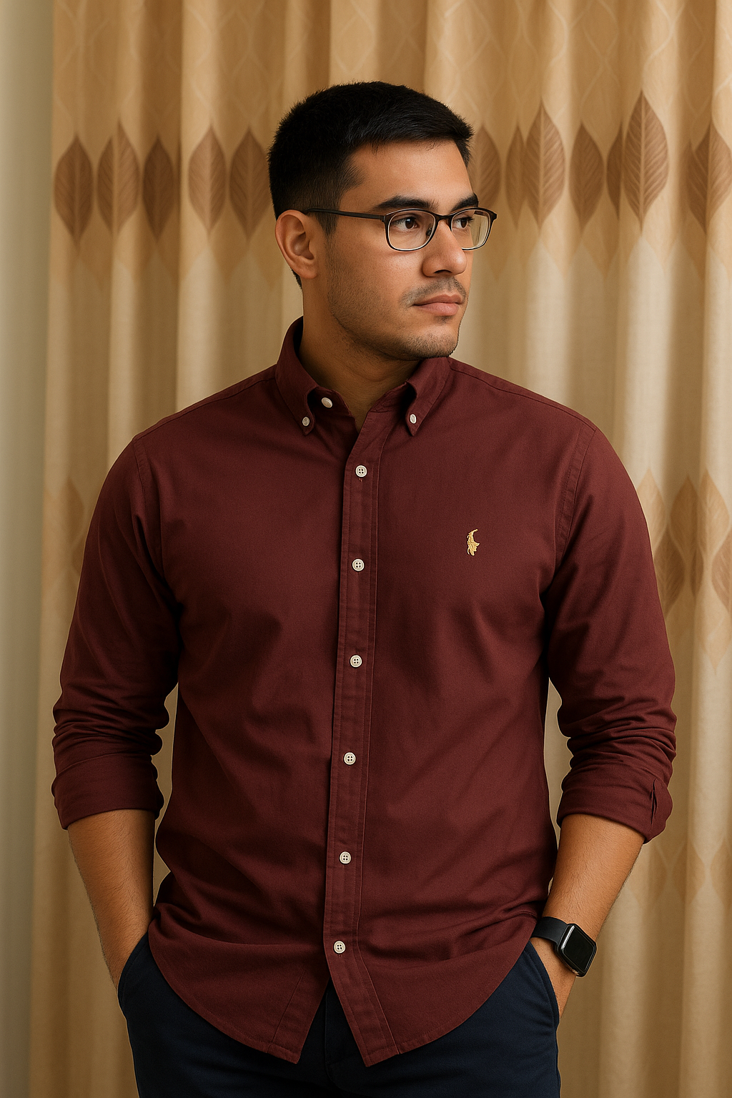 Ralph Lauren Shirt - Maroon Colour
