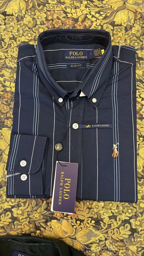 Ralph Lauren Shirt - Navy Stripes - Image 2